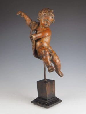 19th Century Italian Carved Putti In Lime Wood