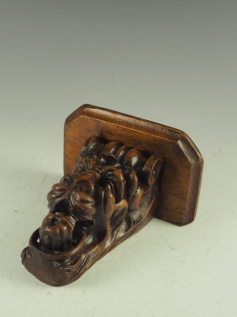 Antique Carved Lion Corbel Shelf