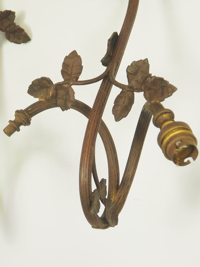 Antique Gas Ornate Rose Stem Wall Lights for Renovation Set of 3