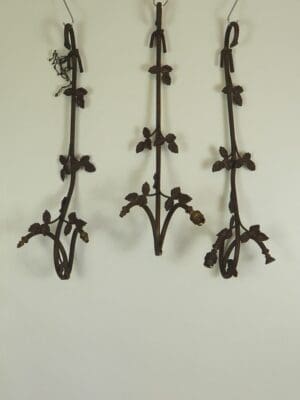 Antique Gas Ornate Rose Stem Wall Lights for Renovation Set of 3