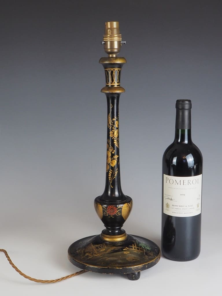 English Edwardian Antique Chinoiserie Table Lamp