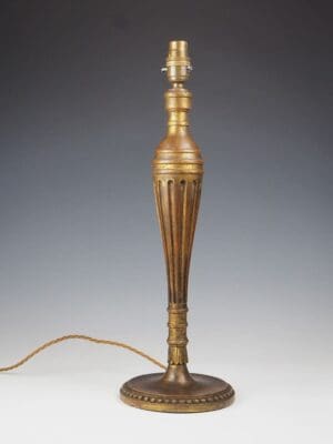 19th Century Carved Polychrome Giltwood Table Lamp