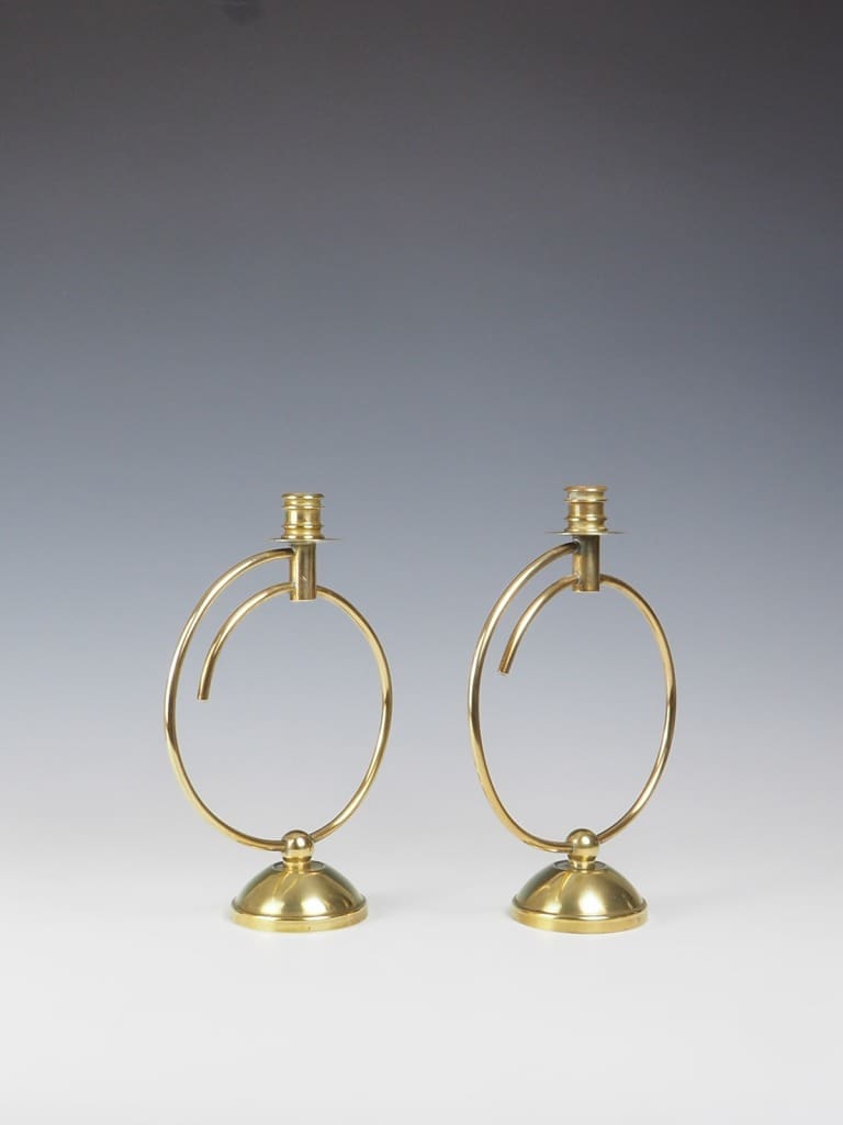 Pair of Art Deco Brass Candlesticks