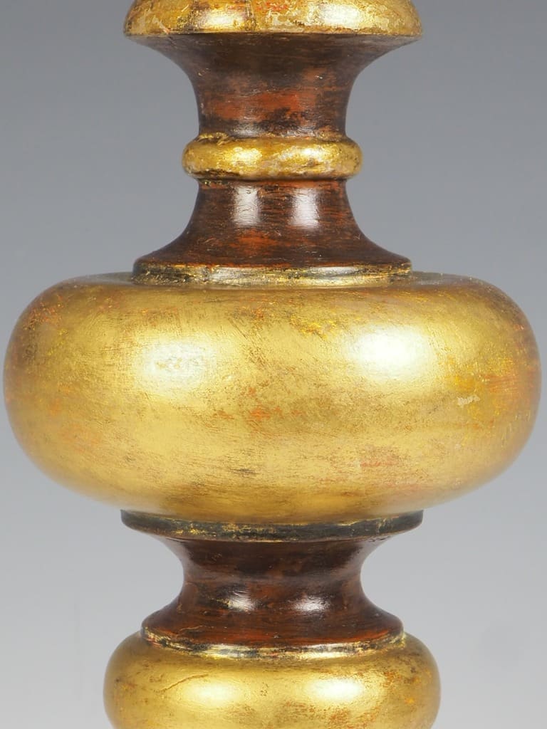 Italian Polychrome Carved Wood Table Lamp: Antique Treasure