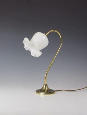 Art Nouveau Swan Neck Table Lamp with Tulip Shade