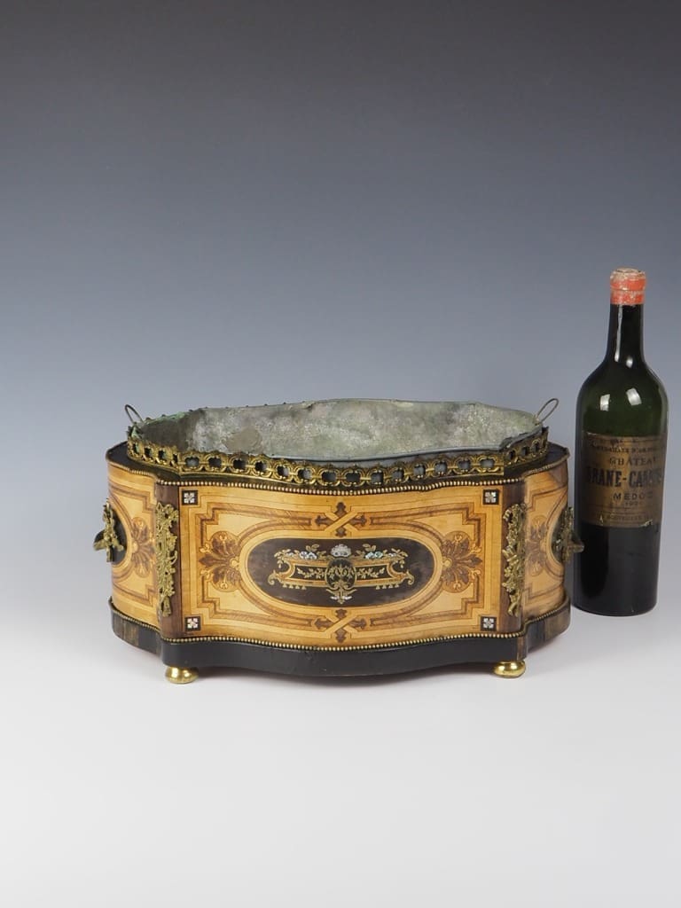 Antique Marquetry Jardiniere 19th Century French