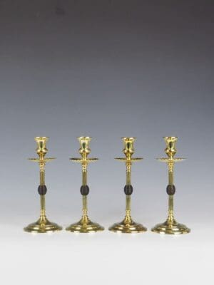 Set of Four of Arts and Crafts Beehive Candle Holders 9″