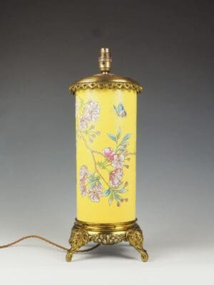 Antique Porcelain and Gilt Bronze Vase Table Lamp