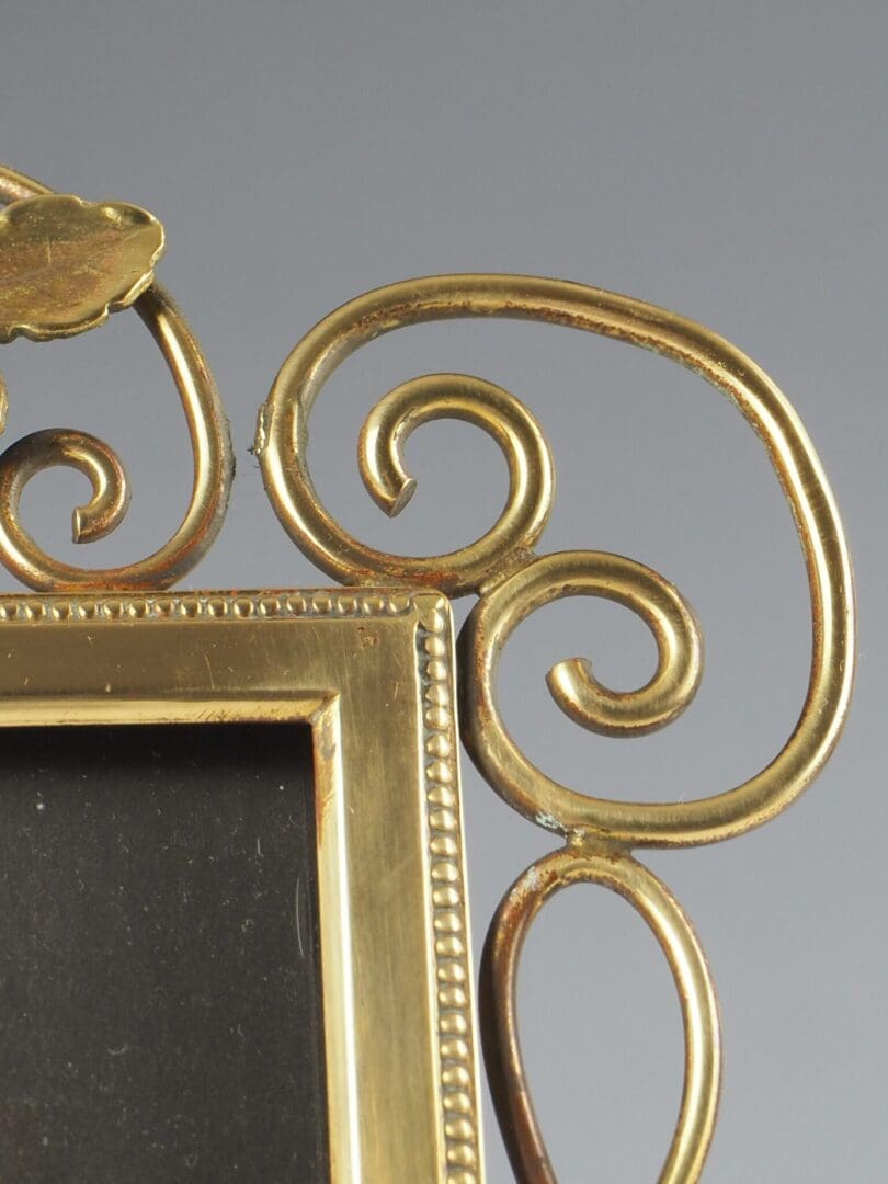 Antique Art Nouveau 19th Century Brass Photo Frame