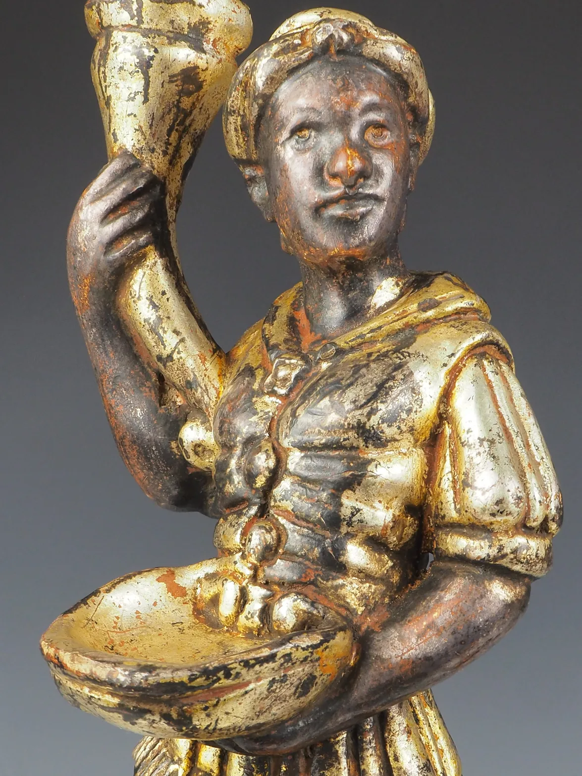 Pair of Antique 18th Century Venetian Polychrome Blackamoor Table Lamps