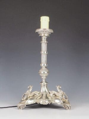 James Deakin & Sons Antique Silver Plate Table Lamp