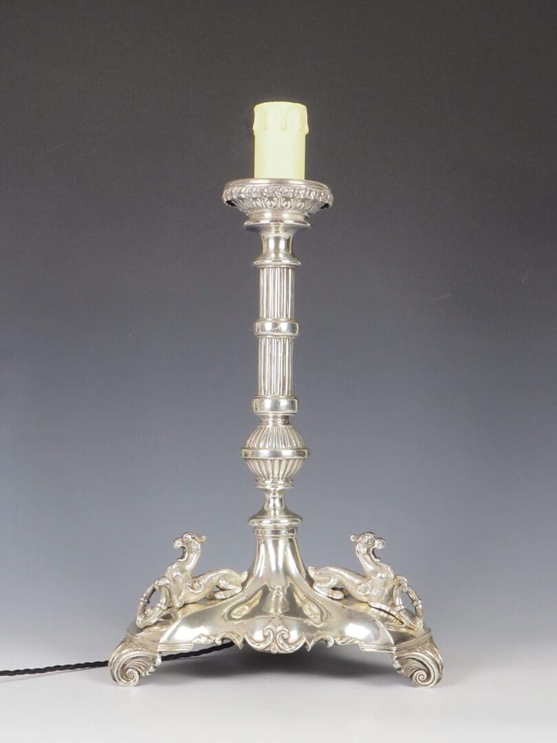 James Deakin & Sons Antique Silver Plate Table Lamp