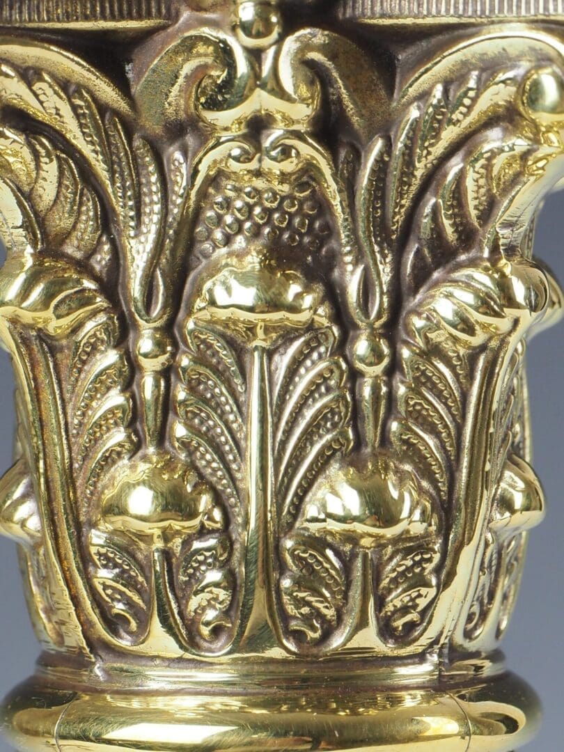 Antique Brass Corinthian Column Table Lamp