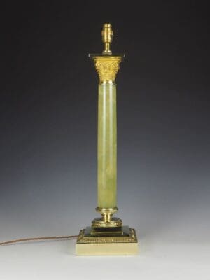 Elegant Antique Oynx Corinthian Table Lamp