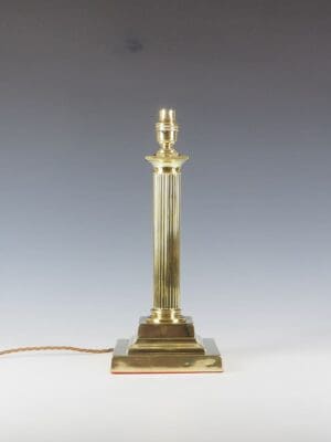 Antique Brass Column Table Lamp