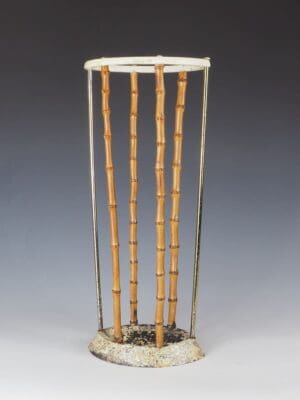 Antique British Artis Bamboo & Cast Iron Umbrella Stickstand