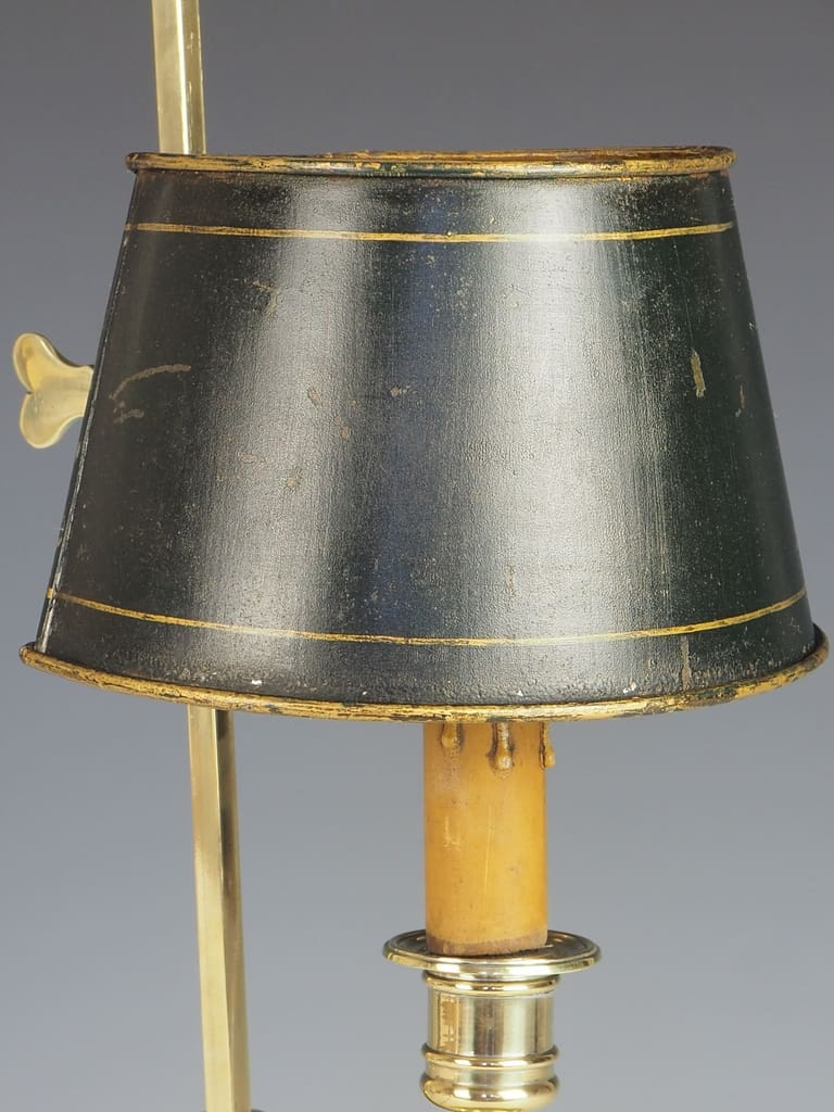 Antique French Bouilloute Candlestick Table Lamp