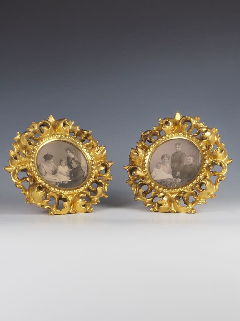 Antique Fine Carved Giltwood Florentine Photo Frames (Pair)
