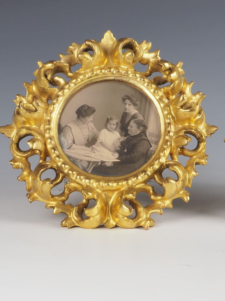 Antique Fine Carved Giltwood Florentine Photo Frames (Pair)