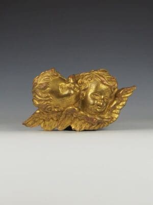 Antique Italian Baroque Carved Giltwood Twin Cherub / Putti (19th Century)