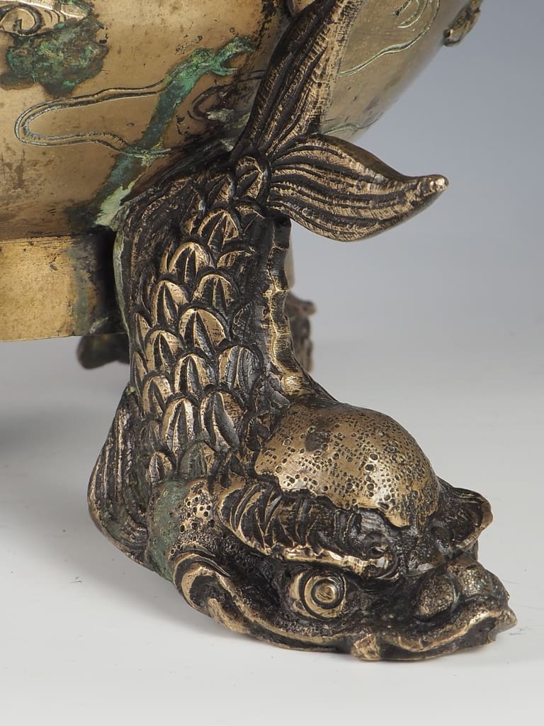 Meiji Period Japanesse Bronze Jardinere Stamped