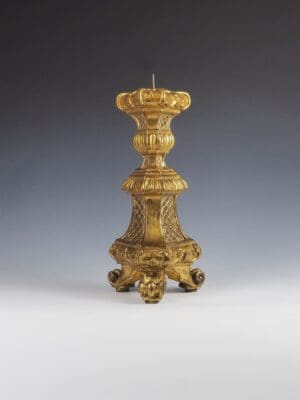 Antique French Giltwood Altar Candle Holder