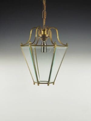 1950s Italian Beveled Glass Hexagonal Lantern - After Adolf Loos