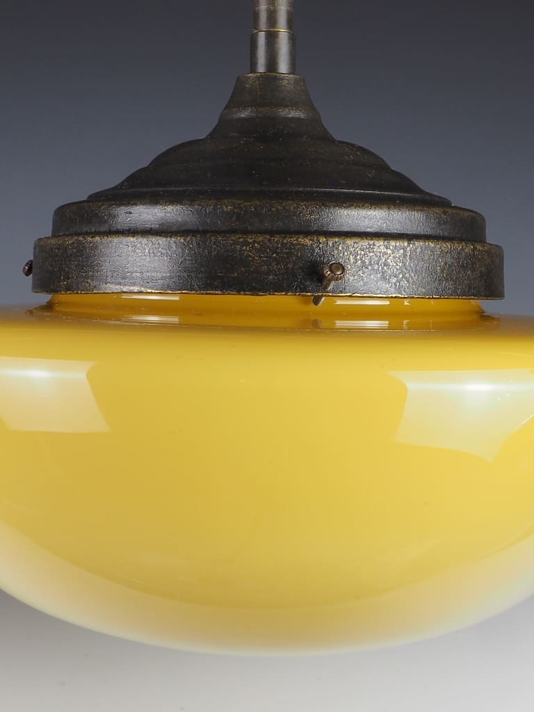 Pair of Gilde Handwerk Ceiling Opaline Pendants