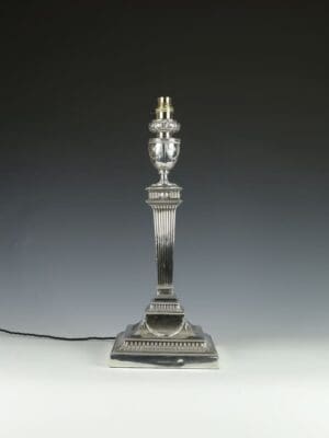 Antique Walker & Hall 1892 Silver-Plated Table Lamp