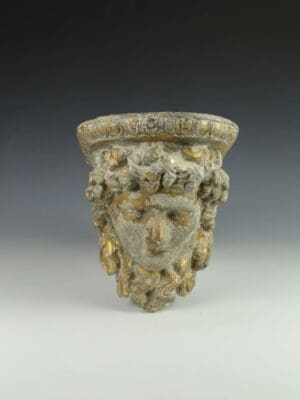 Vintage Decorative Gilt Cast Concrete Alexander the Great Display Shelf