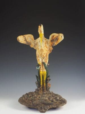 19th Century French Cast Iron Stork Umbrella Stand
