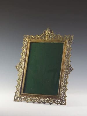 Antique 19th Century Greek God "Pan" Ornate Brass Photo Frame