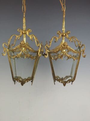 Pair of French Rococo Ceiling Lanterns