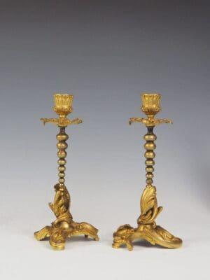 Pair of Henri Picard Gilt Bronze Candlesticks Circa. 1850