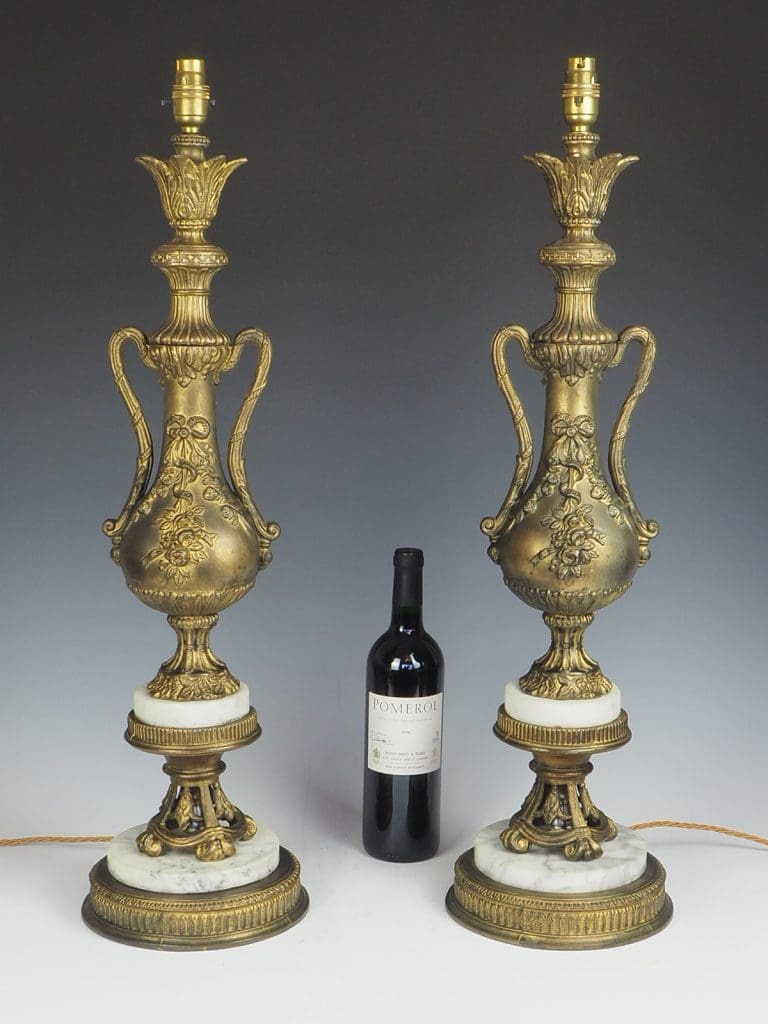 Pair of Antique Italian Neoclassical Table Lamps