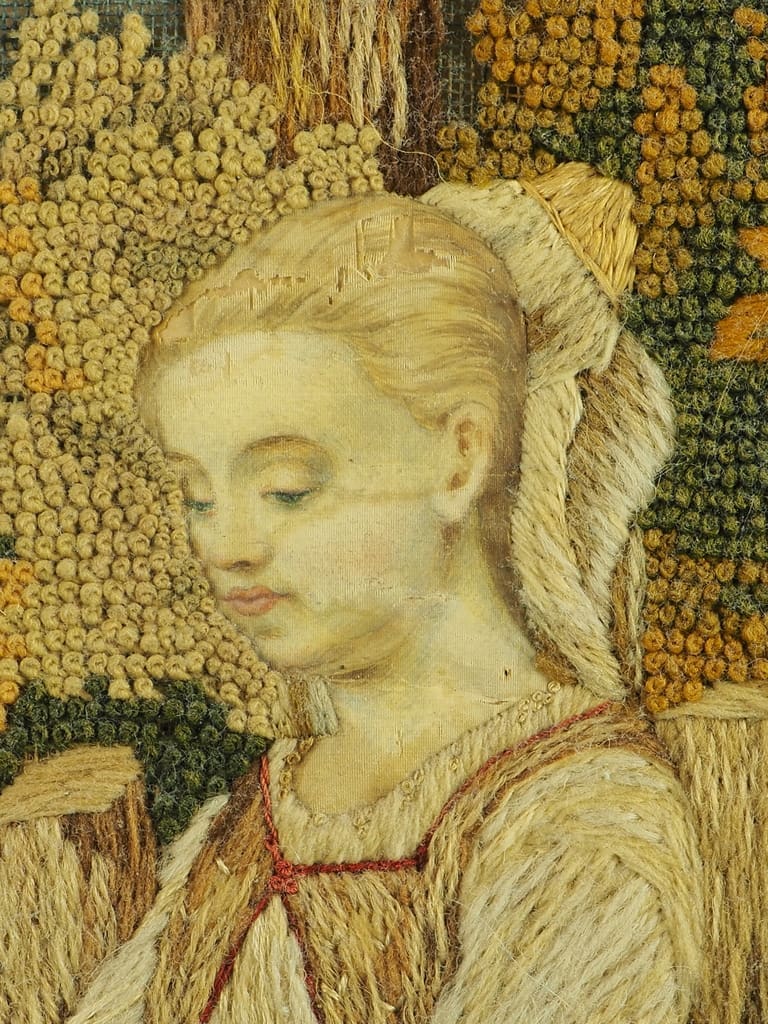 Antique Tapestry 'Royal College of Needle Art' Wool and Silk