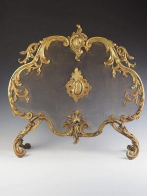 French Brass Rococo Fire Screen