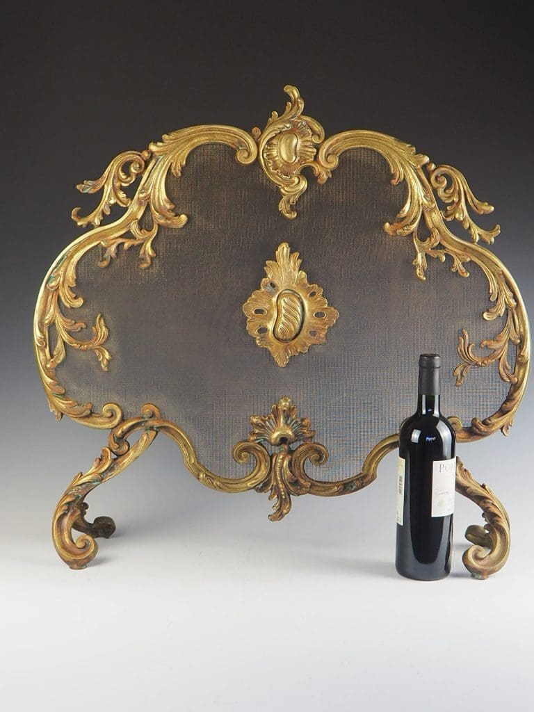 French Brass Rococo Fire Screen