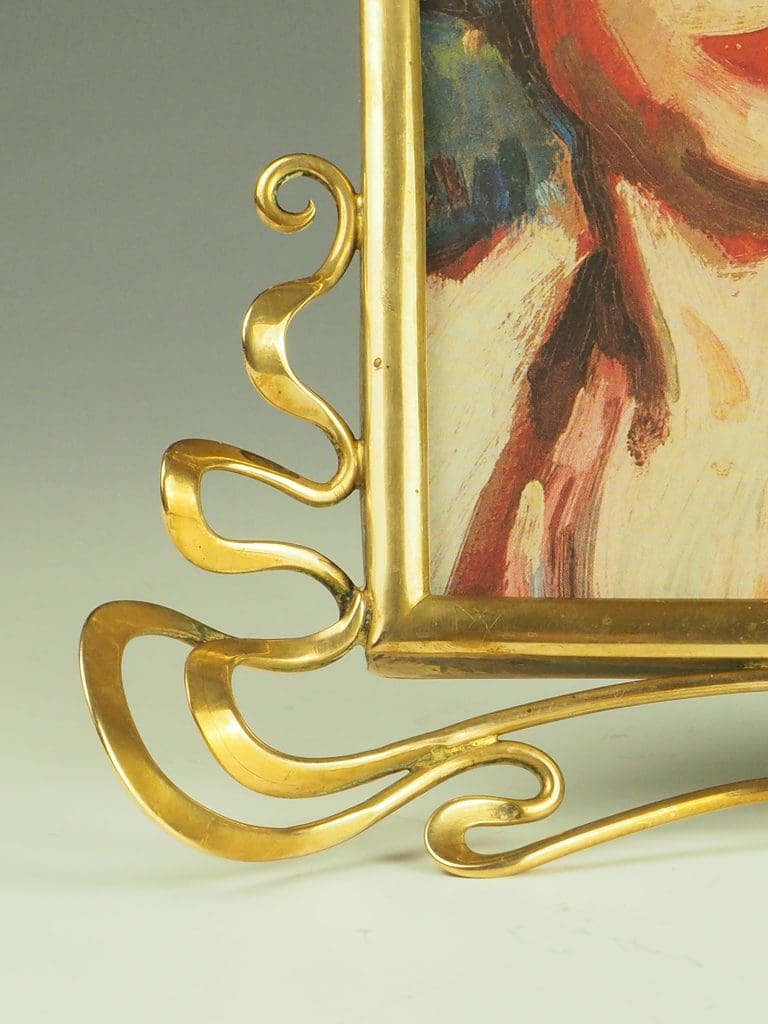 Antique Art Nouveau Brass Picture Frame