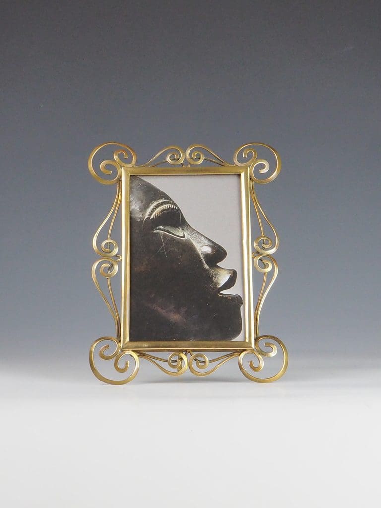 Antique Art Nouveau Brass Photo Frame