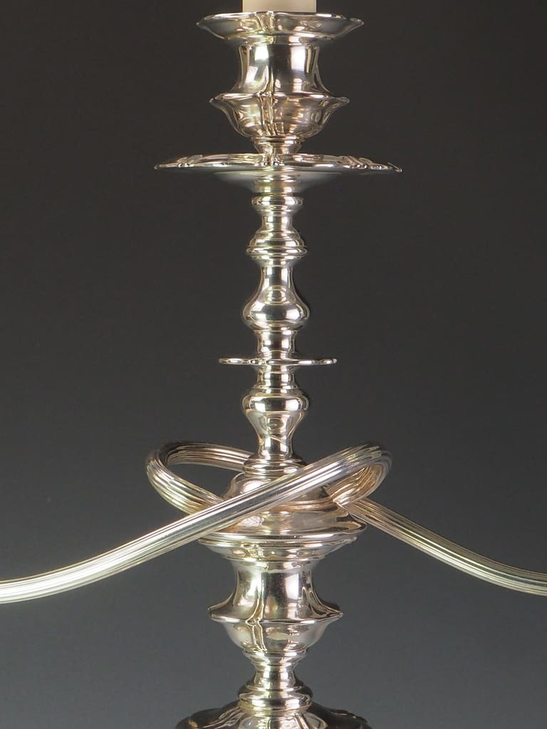 Antique Art Nouveau Silver Plate Candelabra Lamp &ndash; Elegant Table Lighting