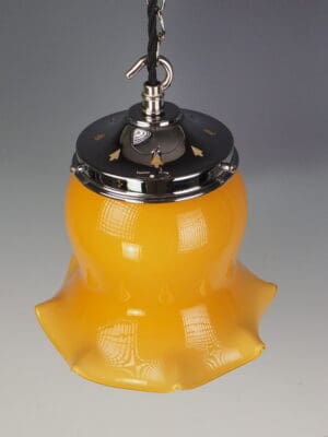 Vintage Yellow Petticoat Ceiling Pendant Light – Mid-Century Lamp