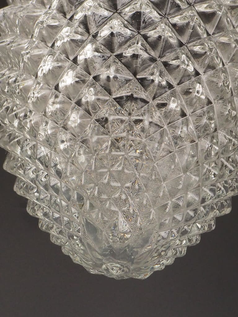 Vintage Bakelite Pineapple Glass Ceiling Light &ndash; Retro Flush Mount Pendant Fixture