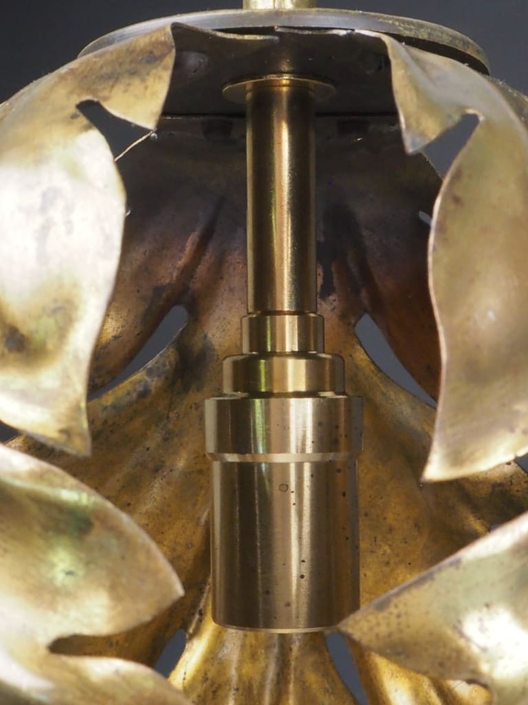 Hollywood Regency Gilt Leaf Pendant Light