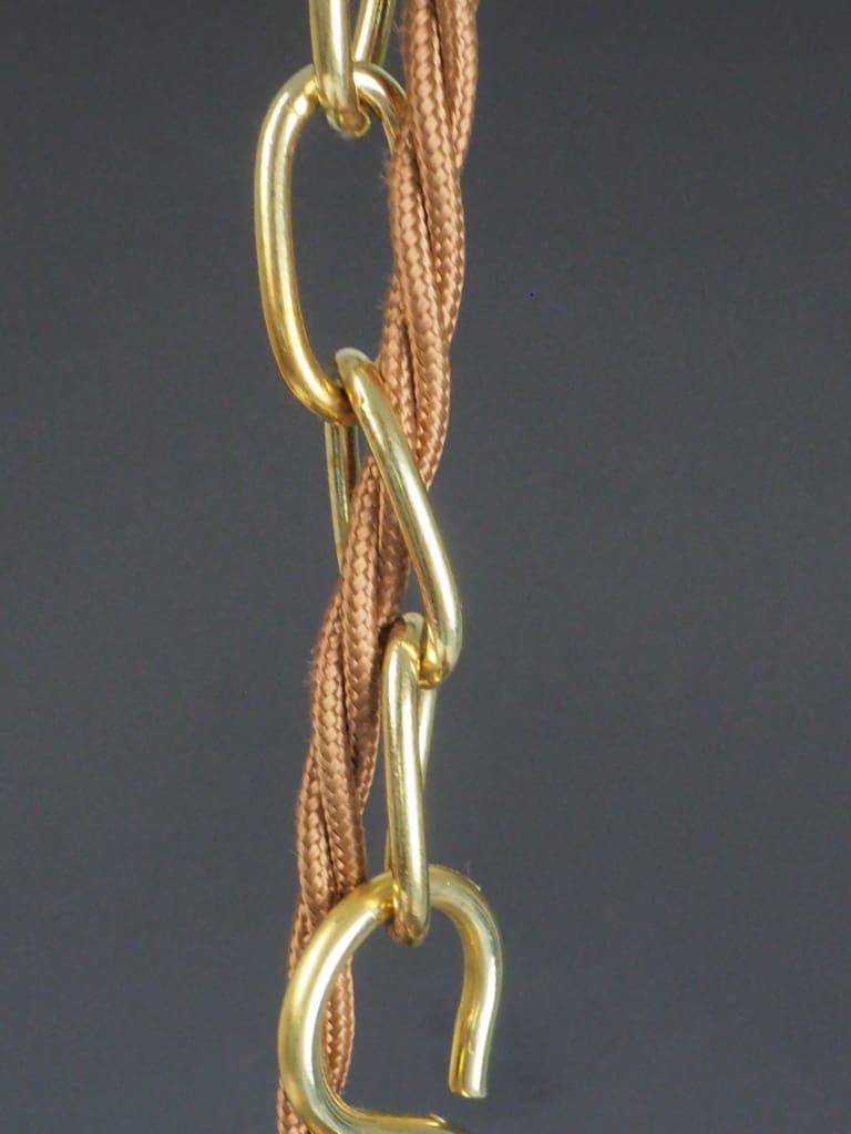 Hollywood Regency Gilt Leaf Pendant Light