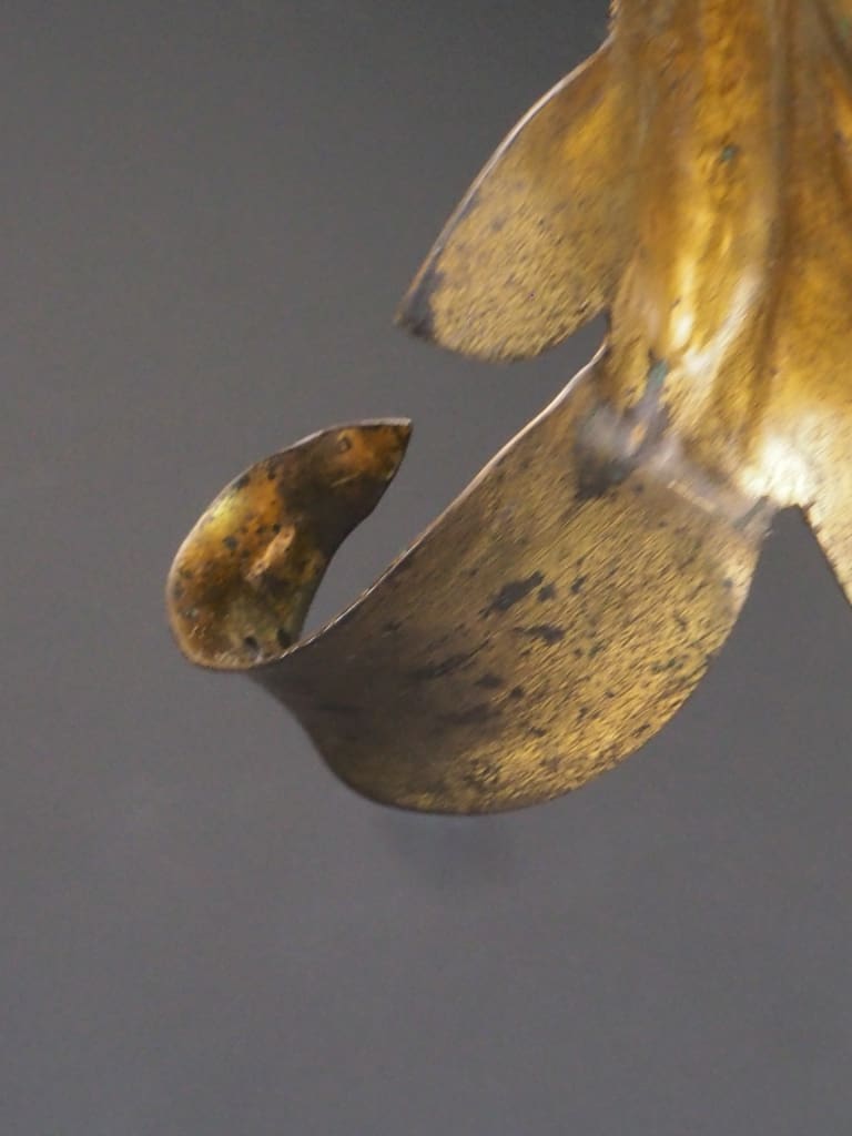 Hollywood Regency Gilt Leaf Pendant Light