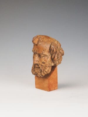 16th-Century Carved Wooden Head of a Philosopher / Religious Figure