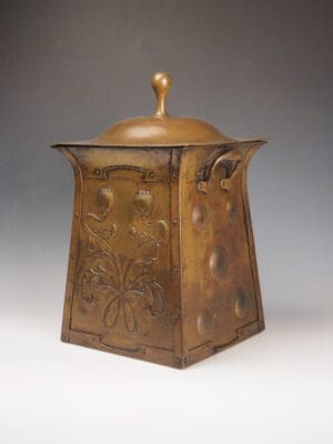 Art Nouveau Brass Fireside Coal Scuttle, Late 19th Century