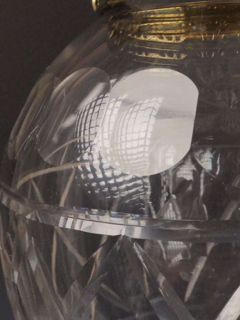 Magnificent Antique Pendant Light with Large Cut Glass Shade