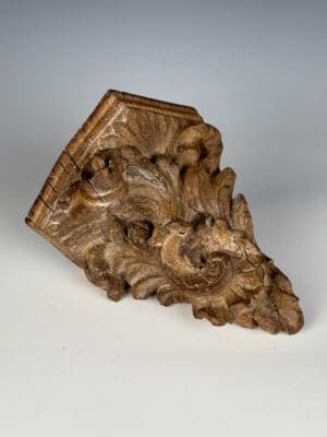 18th Century Flemish Rococo Limewood Corner Shelf